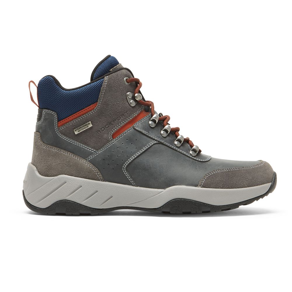 Stivali Rockport Uomo - Xcs Spruce Peak Trekker Waterproof - Grigie Scuro - ITBAEXC-94